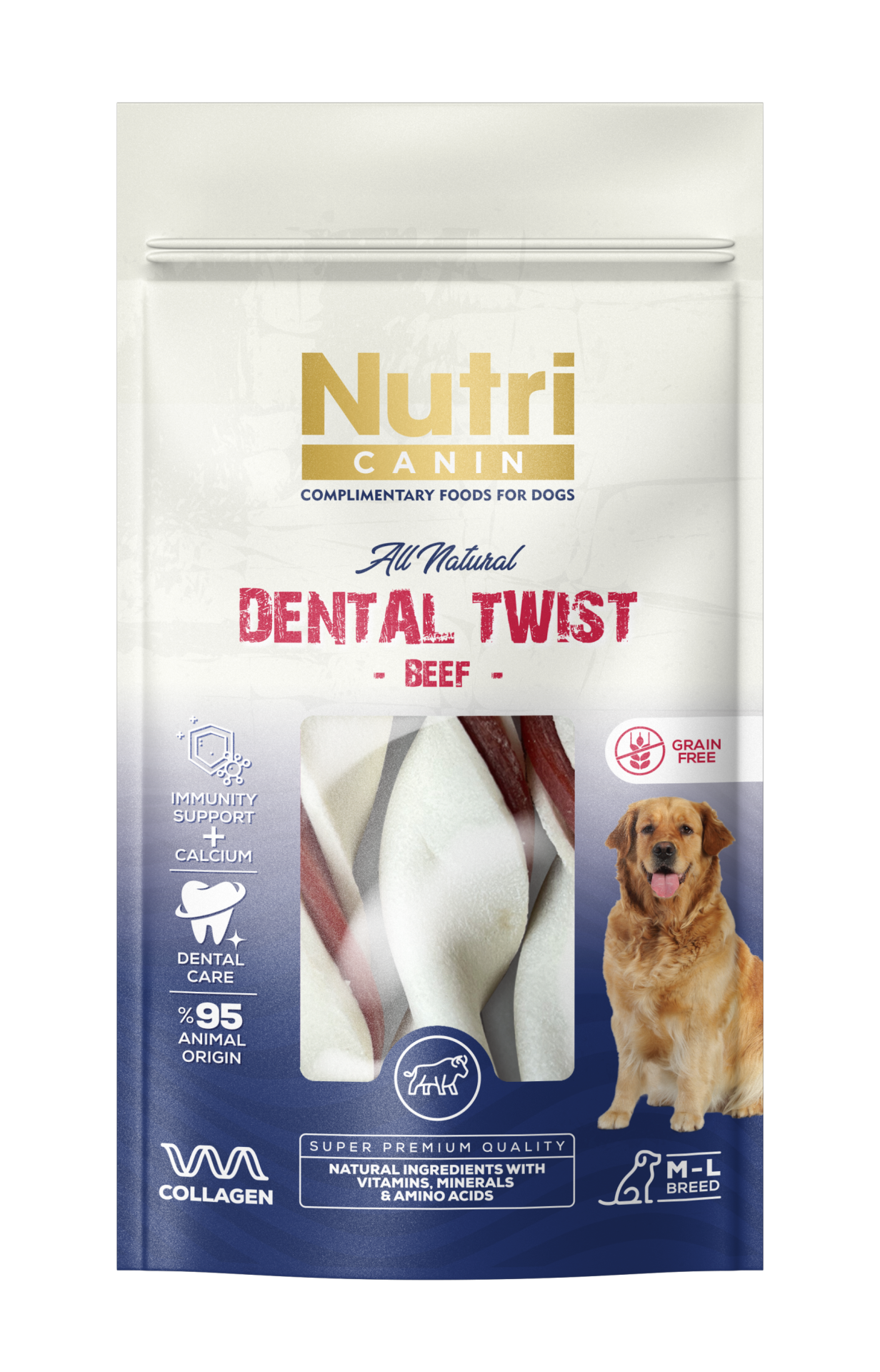 Nutri Canin Dental Twist Biftekli Köpek Ödülü 120g