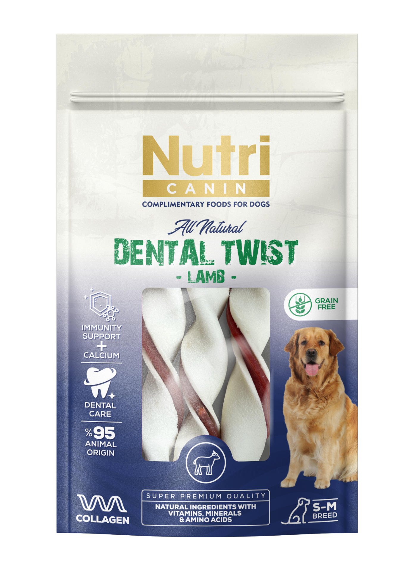 Nutri Canin Dental Twist Kuzulu Köpek Ödülü 80g