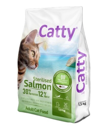 Catty Light Sterilised Somonlu Kısırlaştırılmış Kedi Maması 1,5 Kg