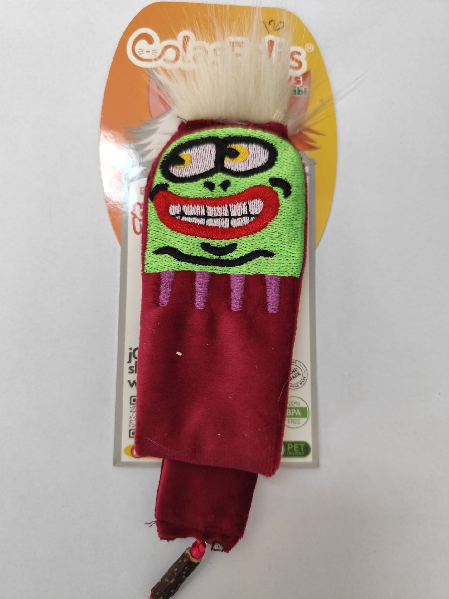 Parmak Surat El Yapımı Matatabili Hışırtılı Kedi Oyuncağı 20 cm