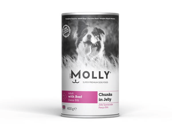 Molly Konserve Yetişkin Köpek Jöleli Biftekli Parça Etli 400 Gr
