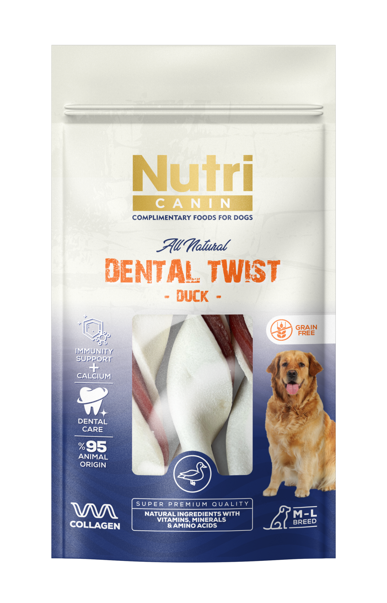 Nutri Canin Dental Twist Ördekli Köpek Ödülü 120g