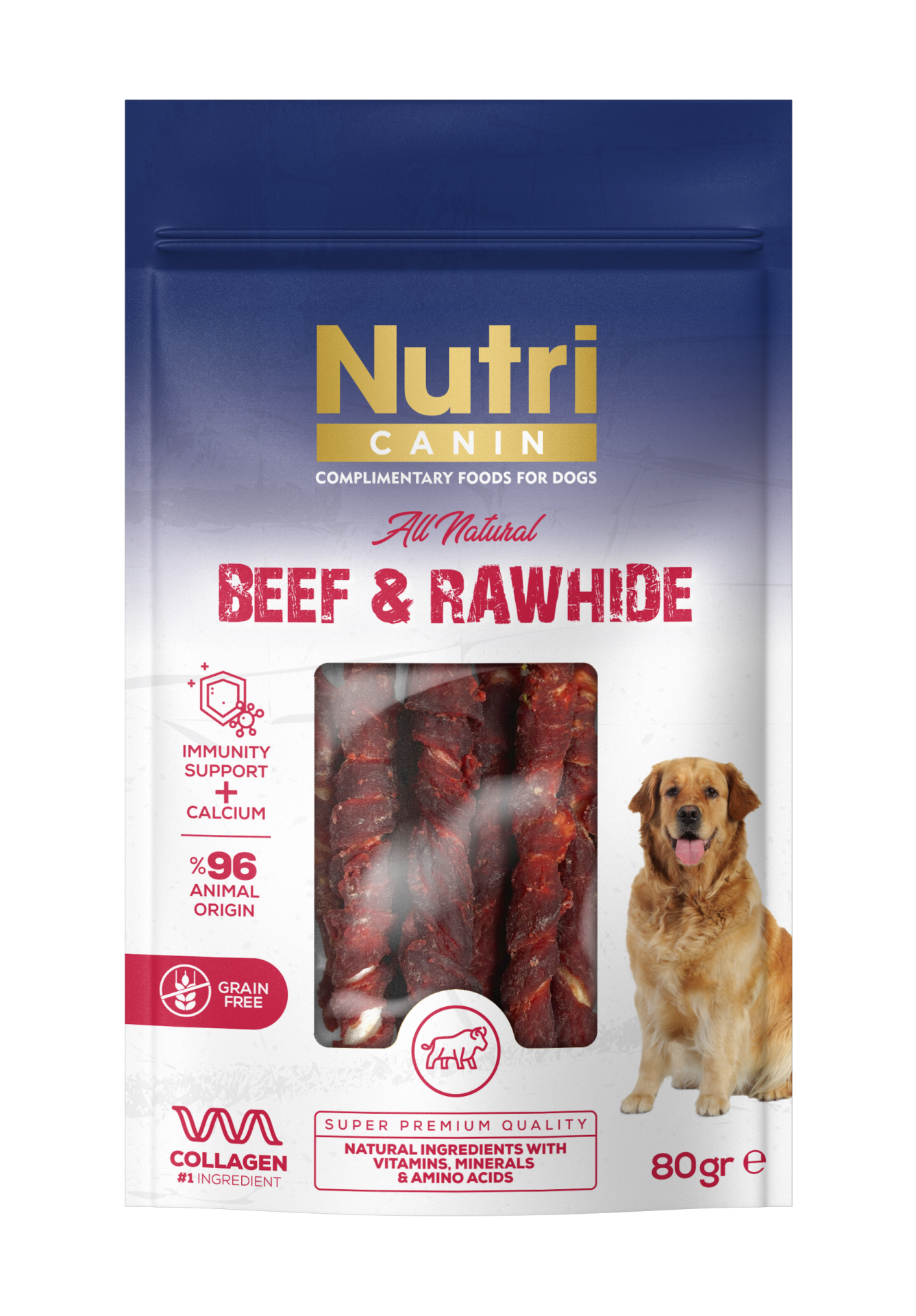 Nutri Canin Rawhide Biftekli Köpek Ödülü 80g