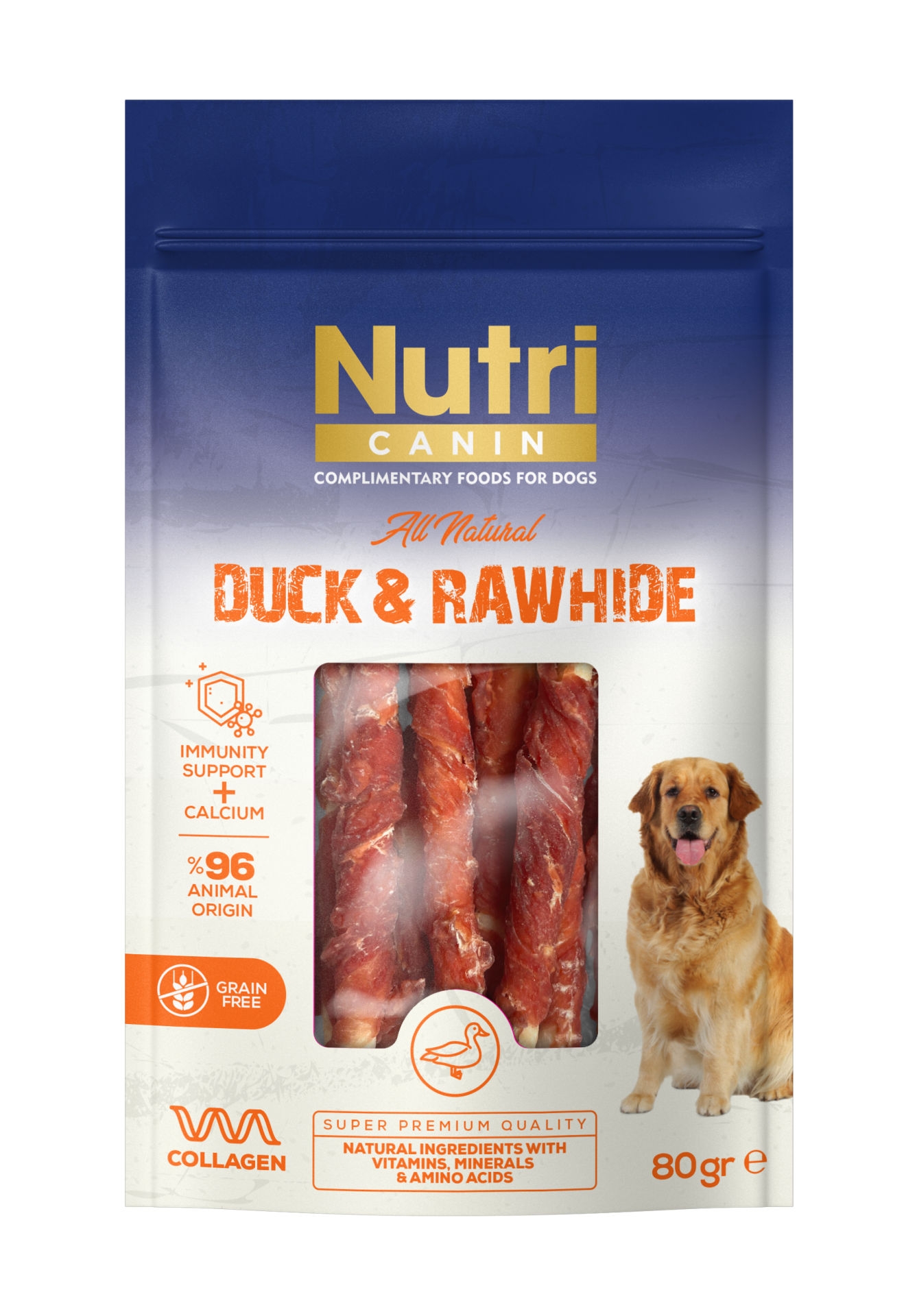 Nutri Canin Rawhide Ördekli Köpek Ödülü 80g
