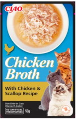CIAO Broth Tavuk Sulu ve Deniz Taraklı Kedi Çorbası 50gr