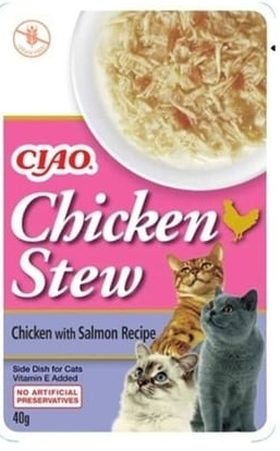 Inaba Ciao Chicken Stew Tavuk Güveçli ve Somonlu Pate Yetişkin Konserve Kedi Maması