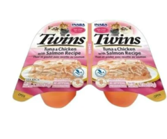 Inaba Twins Jöle İçinde Ton Balıklı Somonlu ve Tavuklu Yetişkin Konserve Kedi  Çorbası 2 X 35 Gr