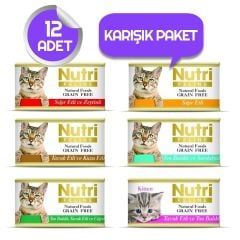 Nutri Feline Tahılsız Kedi Konserve Karışık Ekonomik Paket x 12 Adet