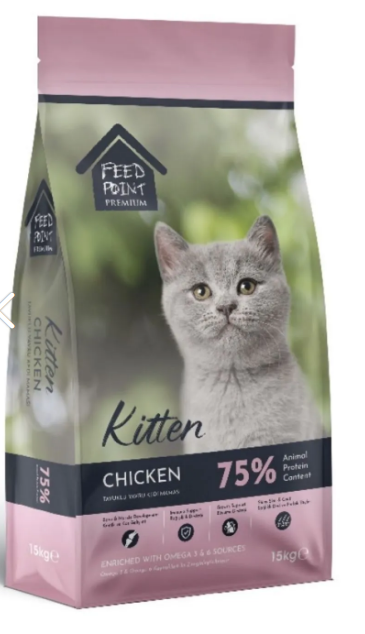 Feed Point Tavuk Etli Yavru Kedi Maması 15 KG