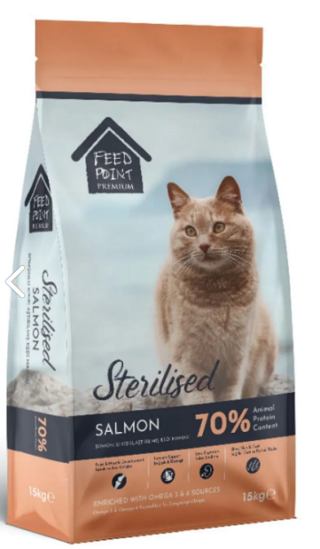 Feed Point Somonlu Kısırlaştırılmış Kedi Maması 15 KG