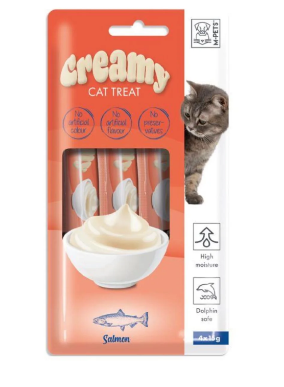 M-Pets Creamy Somonlu Yetişkin Kedi Sıvı Ödül Maması 4X15 Gr
