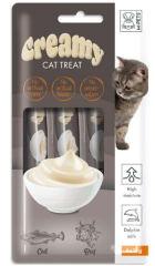 M-Pets Creamy Morina Balıklı ve Biftekli Ek Besin ve Kedi Ödülü 4x15 Gr