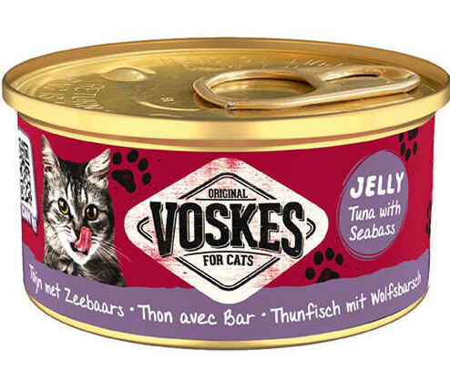 Voskes Ton Balıklı ve Levrek Jelly Kedi Yaş Konservesi 85 Gr