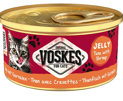 Voskes Ton Balıklı ve Karidesli Jelly Kedi Yaş Konservesi 85 Gr