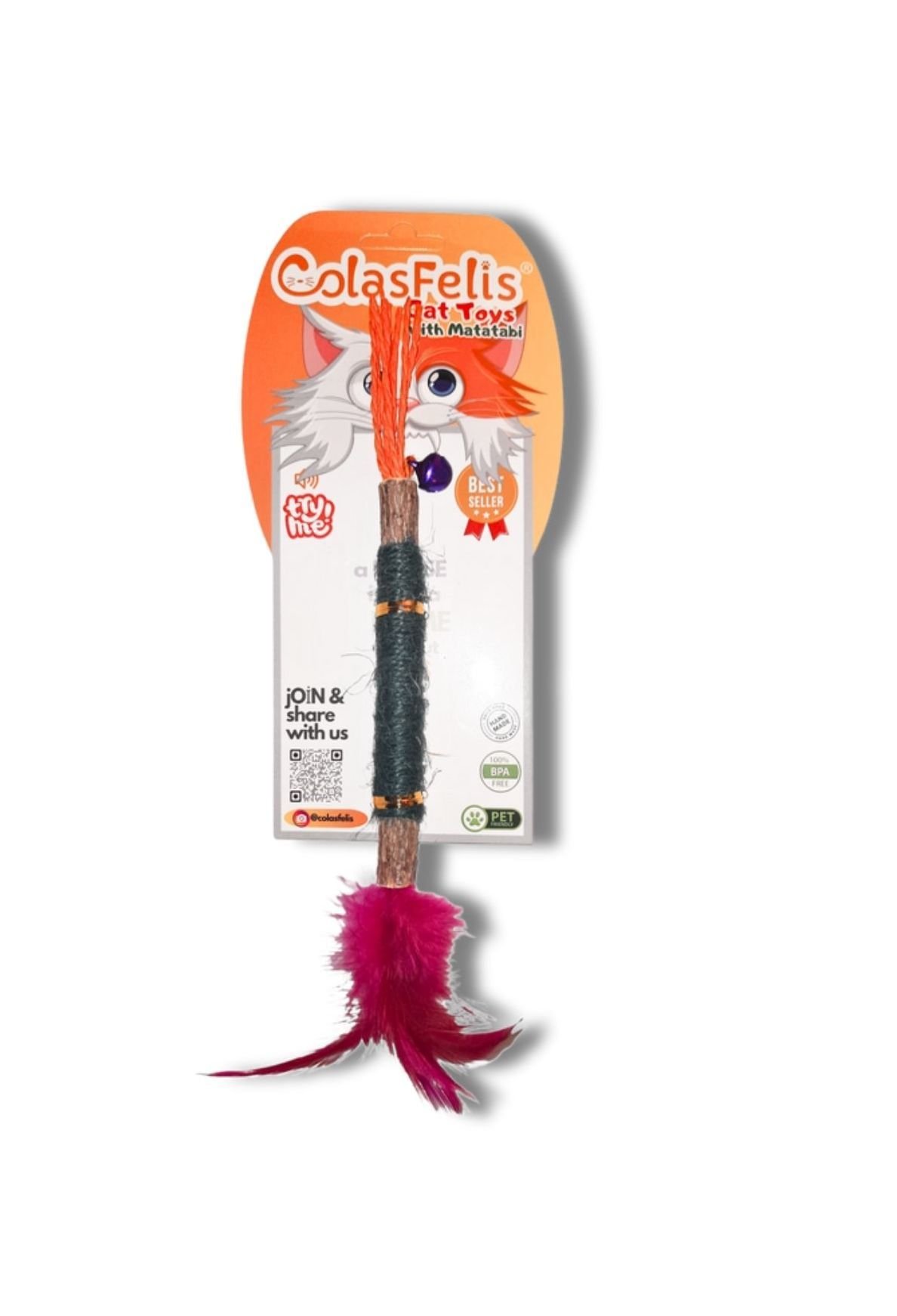 Dental Organik Matatabi İpli Tüylü Kedi Oyuncağı 26 cm