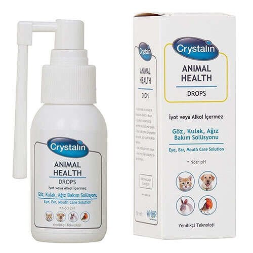 Crystalin Animal Health Drops  Göz, Kulak ve Ağız Bakım Solüsyonu 50 ML SKT:06/2026