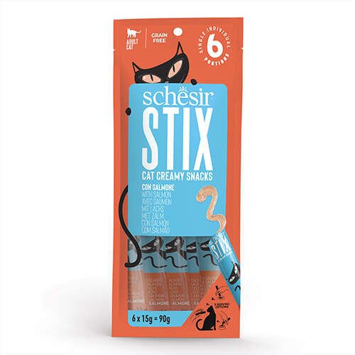 Schesir Cat Stix Somon Balıklı Krema Kedi Ödülü 6 Adet x 15 Gr
