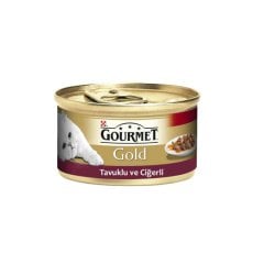 Gourmet Gold Tavuklu ve Ciğerli Kedi Konservesi 85g