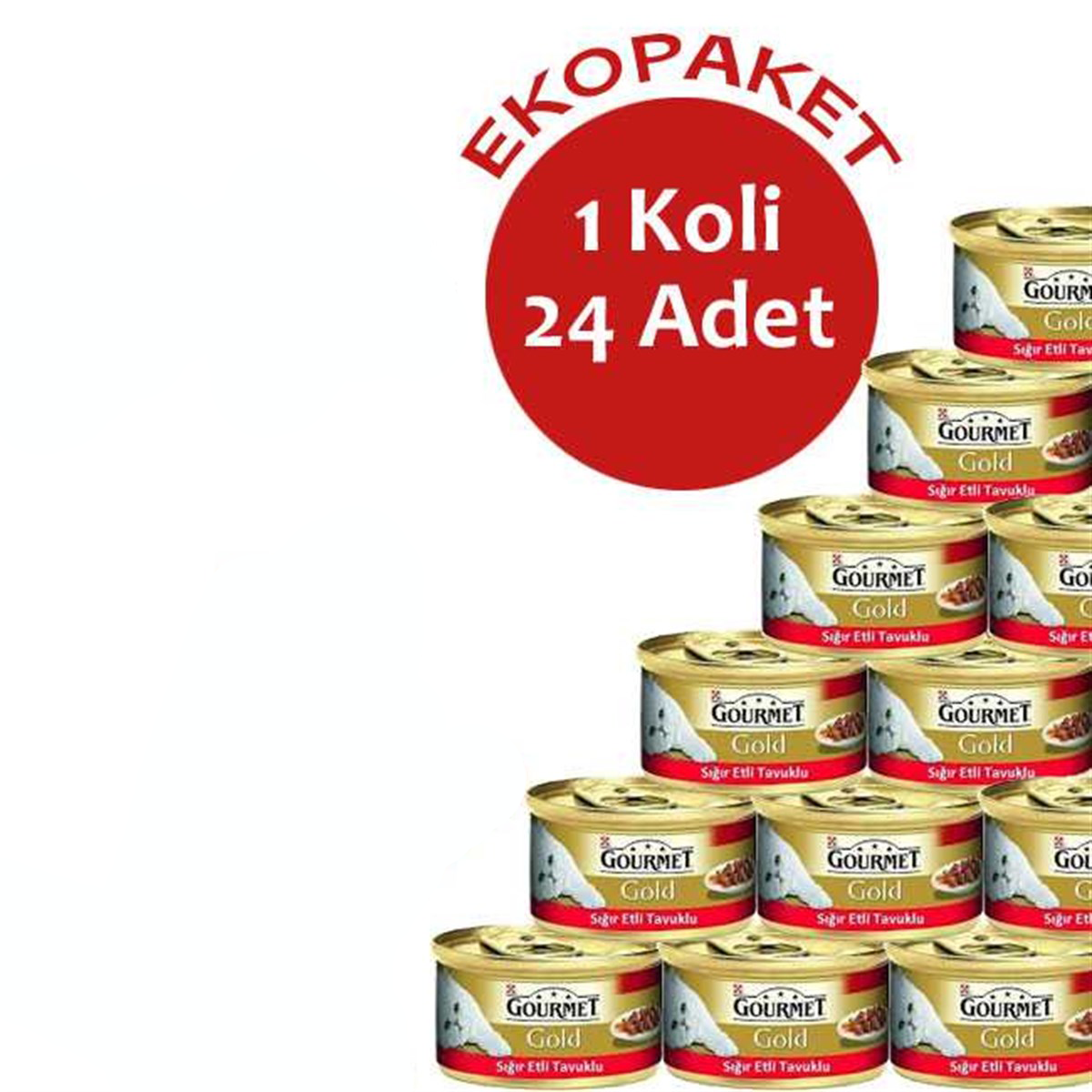 Gourmet Gold Sığır Etli Tavuklu Kedi Konservesi 85gx24Adet