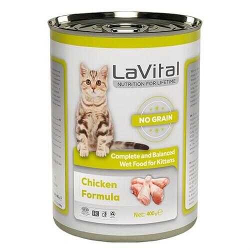 LaVital Tavuk Etli Tahılsız Ezme Yavru Kedi Konservesi 400gr