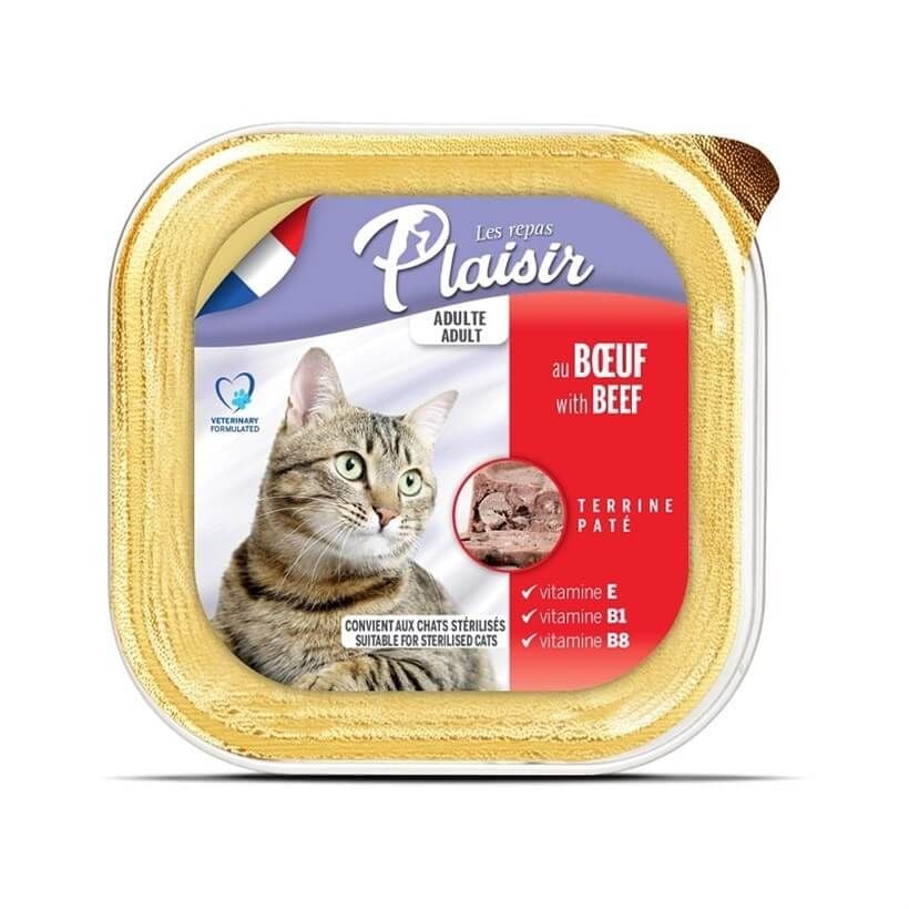 Plaisir Yetişkin Ezme Kedi Konservesi Biftekli 100 Gr