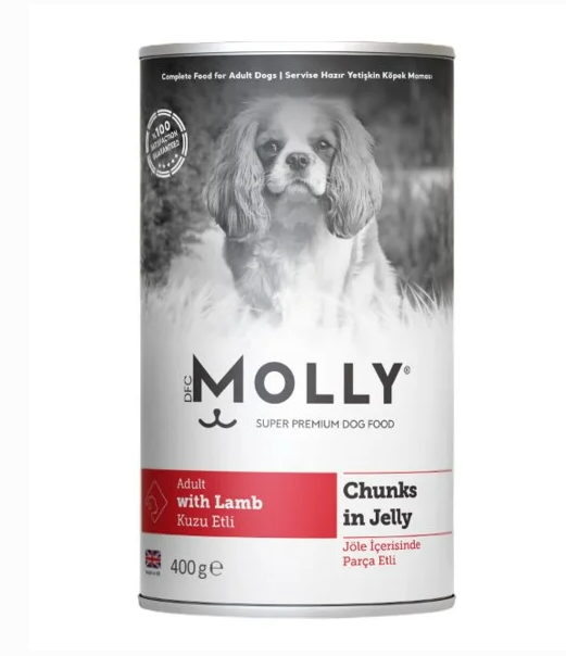 Molly Kuzu Etli Jöleli Yetişkin Köpek Konservesi 400 Gr