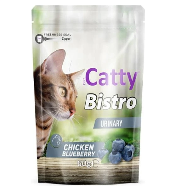 Catty Bistro Üriner Tavuklu ve Yaban Mersinli Kedi Ödül Maması 60 gr
