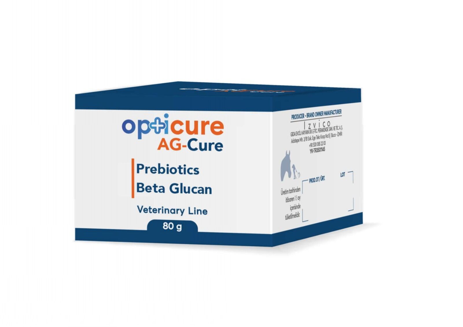 Opticure Ag-Cure Kedi ve Köpek Dermatolojik Problemlere Özel Probiotics Beta Glukan Mineral 80g SKT:15/02/2027