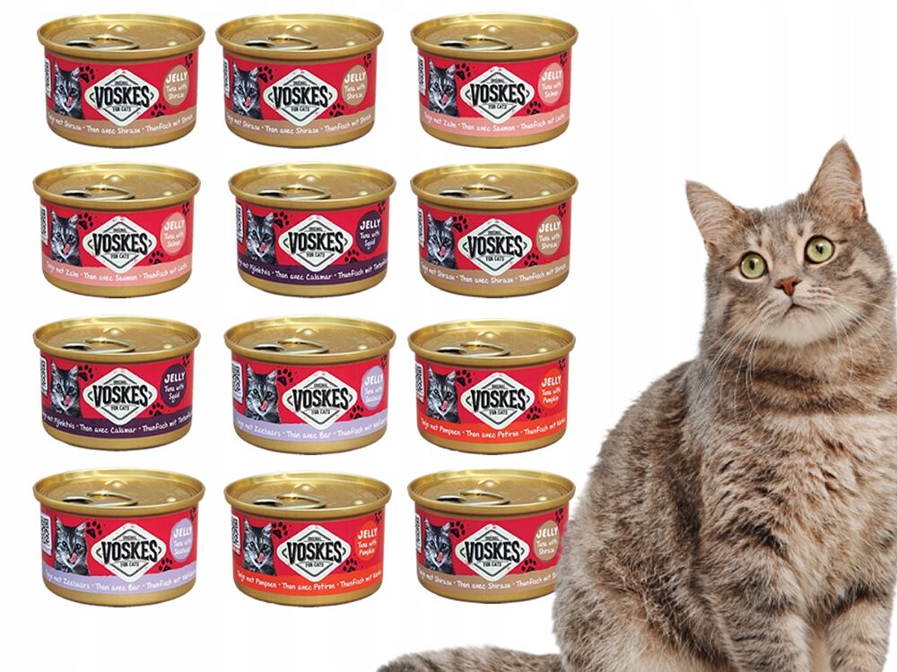 Voskes Kedi Konserve Maması Karışık Paket 12 Adet x 85 Gr.