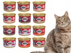Voskes Kedi Konserve Maması Karışık Paket 12 Adet x 85 Gr.
