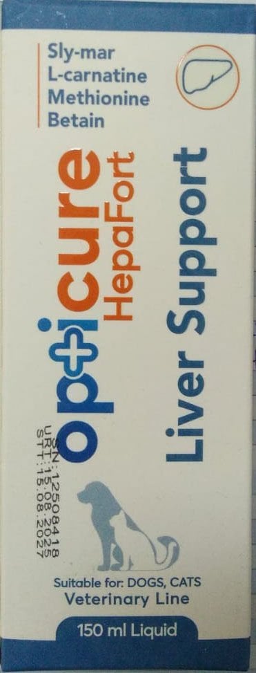 Opticure HepaFort Liver Support Kedi ve Köpek Sıvı Karaciğer Desteği 150ml SKT: 15/08/2027