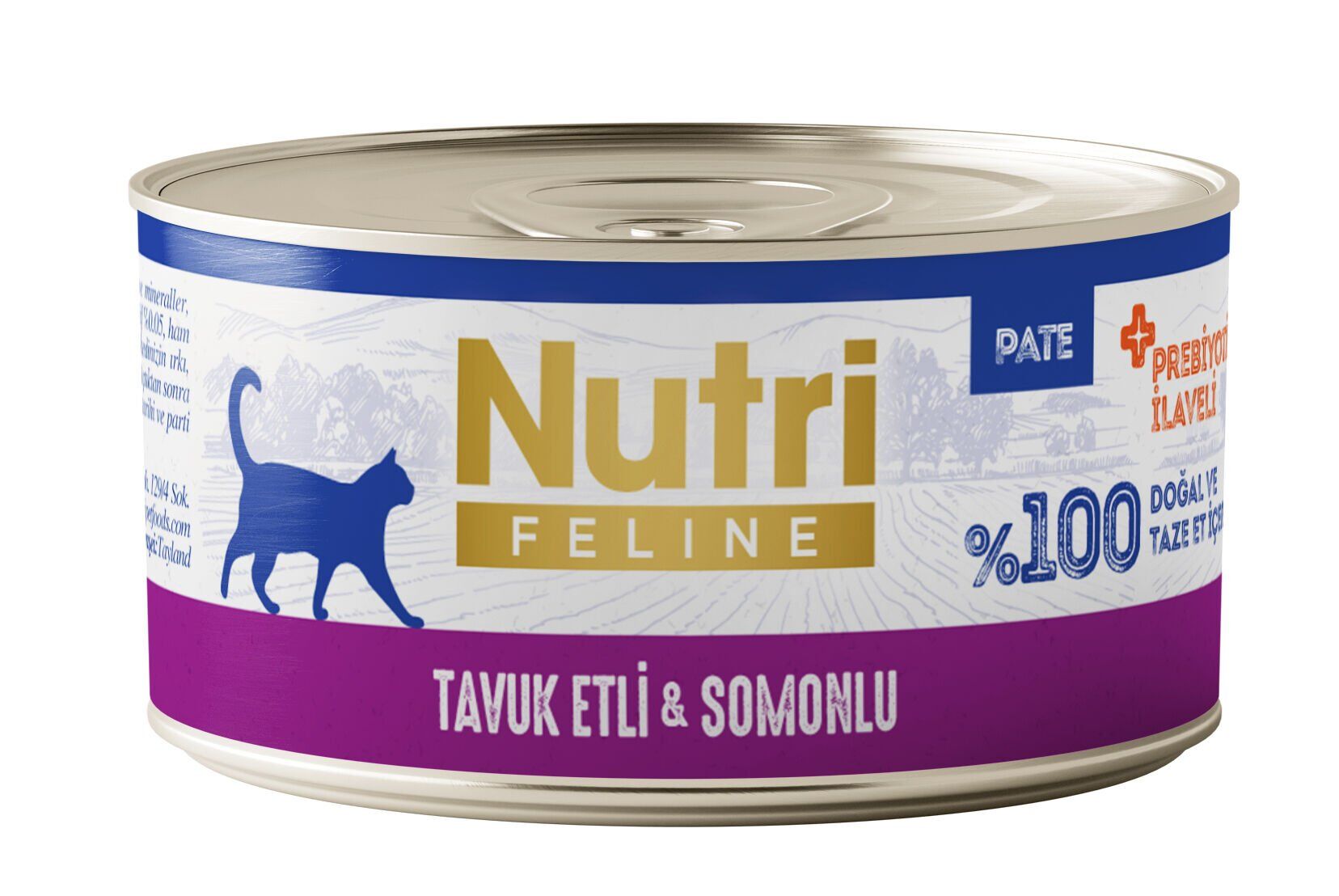 Nutri Feline Tavuk Etli ve Somonlu Tahılsız Yetişkin Kedi Maması 70gr X 24 Adet