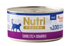 Nutri Feline Tavuk Etli ve Somonlu Tahılsız Yetişkin Kedi Maması 70gr X 24 Adet