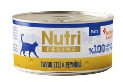 Nutri Feline Tavuk Etli ve Peynirli Tahılsız Yetişkin Kedi Maması 70gr X 24 Adet