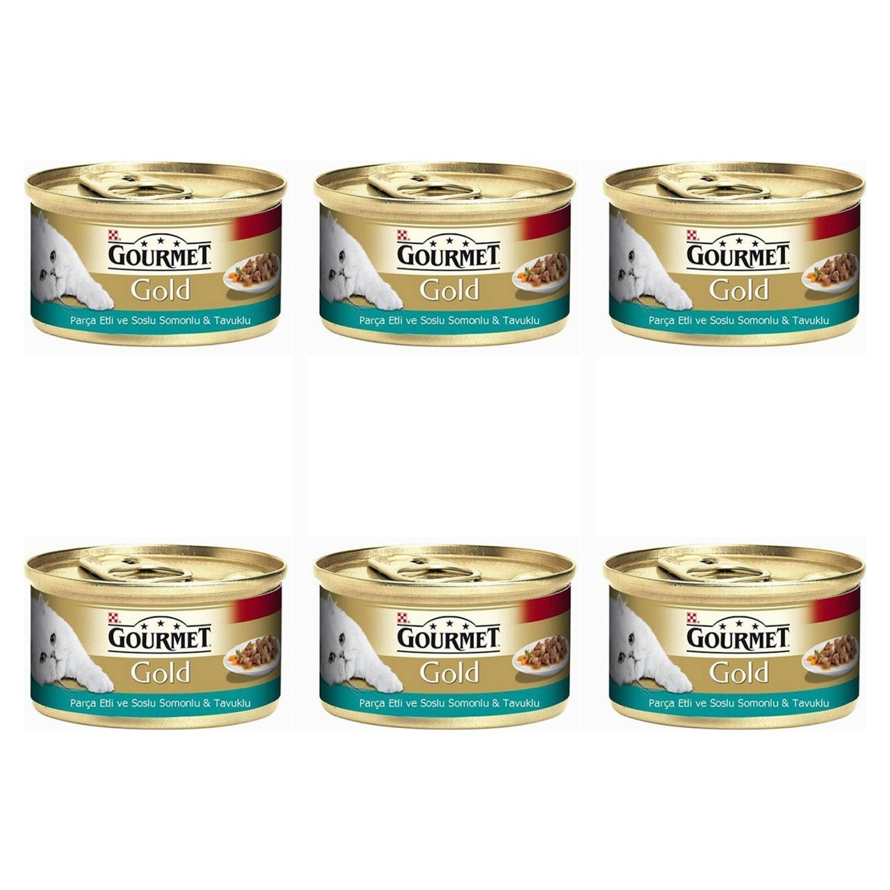Gourmet Gold Somonlu Tavuklu Kedi Konservesi 85g 6Al5Öde