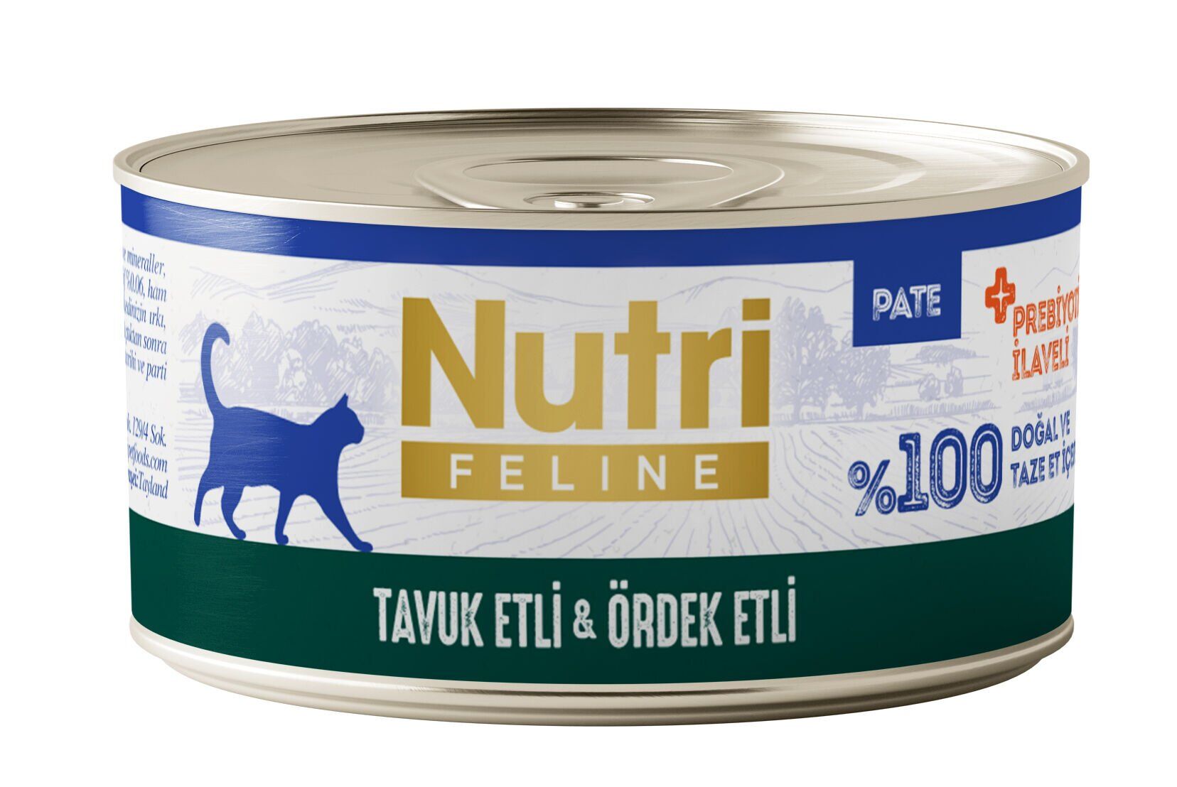 Nutri Feline Tavuk Etli ve Ördekli Tahılsız Yetişkin Kedi Maması 70gr X 24 Adet