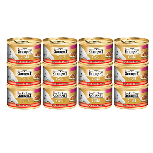Gourmet Gold Sığır Etli Tavuklu Kedi Konservesi 85gX12Adet