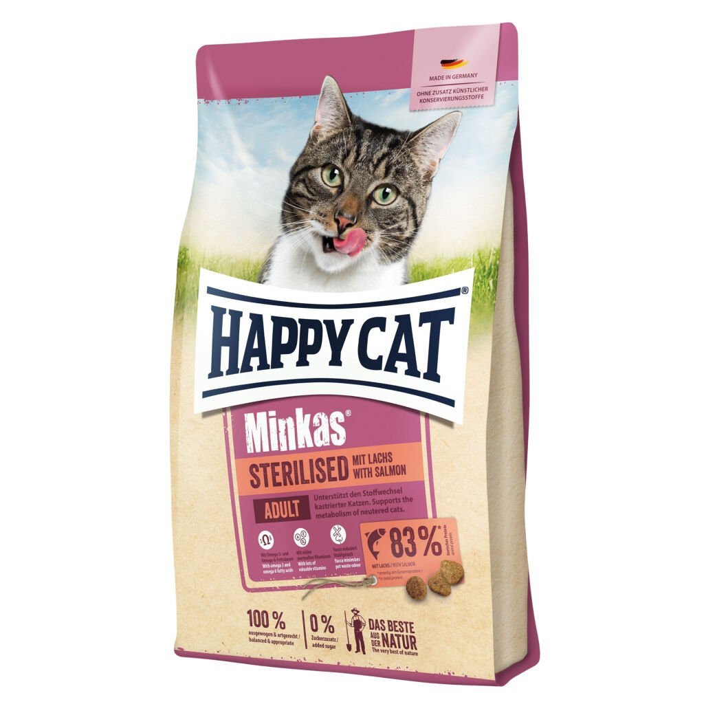 Happy Cat Minkas Somonlu Kısırlaştırılmış Yetişkin Kedi Maması 4kg