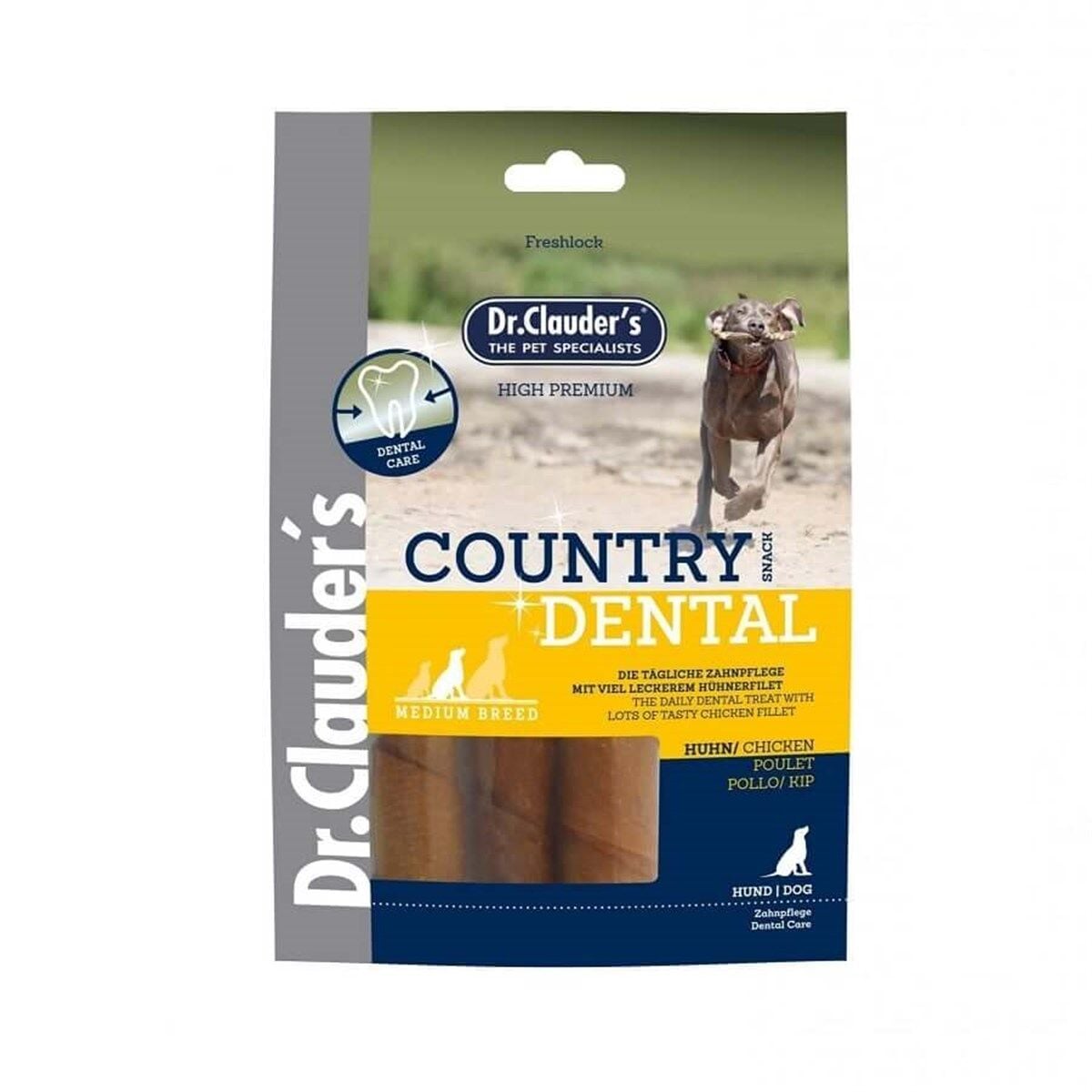 Dr.Clauders Dr.Clauder's Country Dental Snack Domuz Derili ve Tavuklu Orta Irk Köpek Ödül Maması 120gr