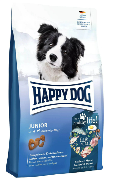 Happy Dog Fit Vital Kuzulu ve Kümes Hayvanlı Yavru Köpek Maması 4kg