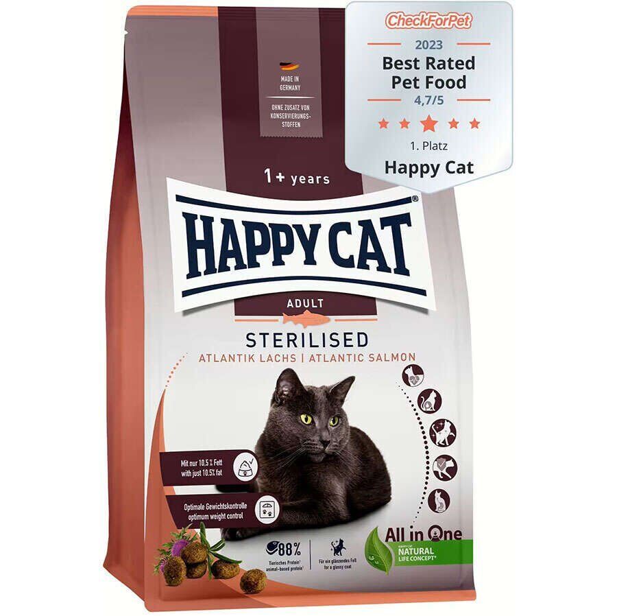 Happy Cat Sterilised Atlantic Somon Kısırlaştırılmış Kedi Maması 10 Kg