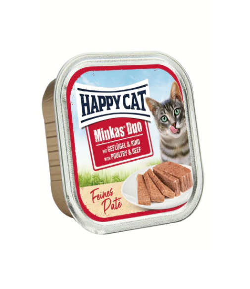 Happy Cat Minkas Duo Tavuk ve Sığır Etli Yetişkin Kedi Konservesi 100gr