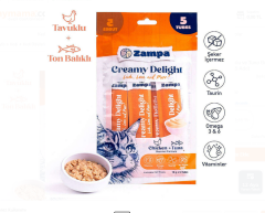 Zampa Creamy Delight Tavuklu ve Tuna Balıklı Kedi Krema Ödül Maması 16 Gr x 5 Adet