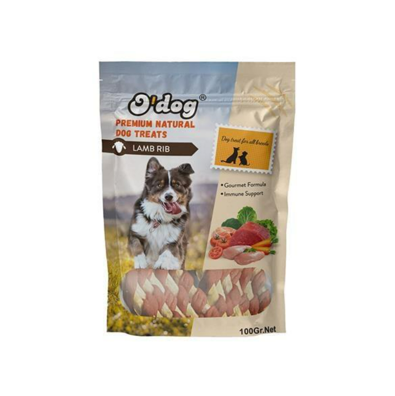 O Dog Kuzu Parçacıklı Sargılı Köpek Ödülü 100 Gr