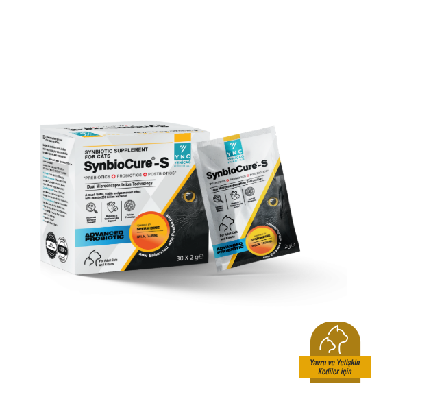 SynbioCure-S Kediler İçin Toz Probiyotik Prebiyotik Postbiotik Takviyesi 30 Adet x 2 gr