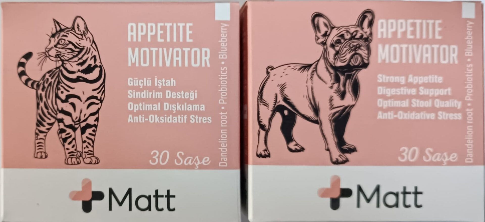 Matt Appetitite Motivator Kedi ve Köpekler İçin İştah Açıçı Probiyotik Sindirim Sistemi Desteği 30 X 1 Gr Şase