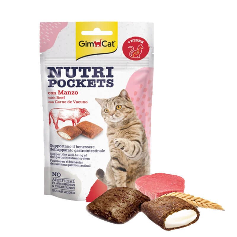 Gimcat Nutri Pockets Biftekli Malt Kedi Ödül Maması 60 gr